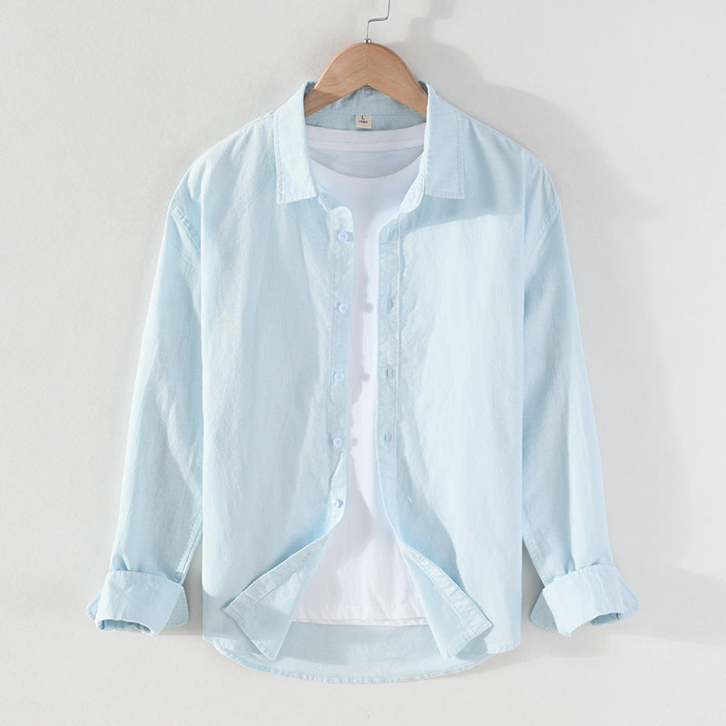 Men’s Long Sleeve Premium Cotton Linen Shirt