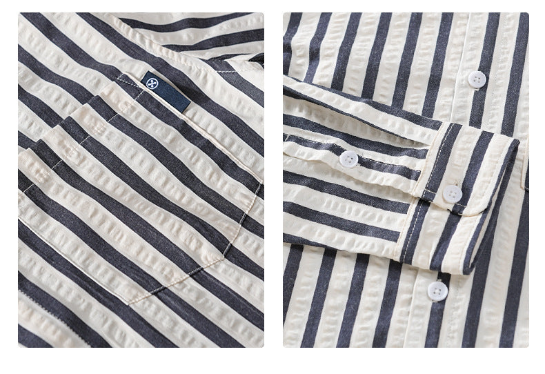 Men’s Striped Long Sleeve Casual Fashion Shirt