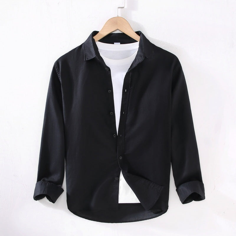 Men’s Long Sleeve Premium Cotton Linen Shirt