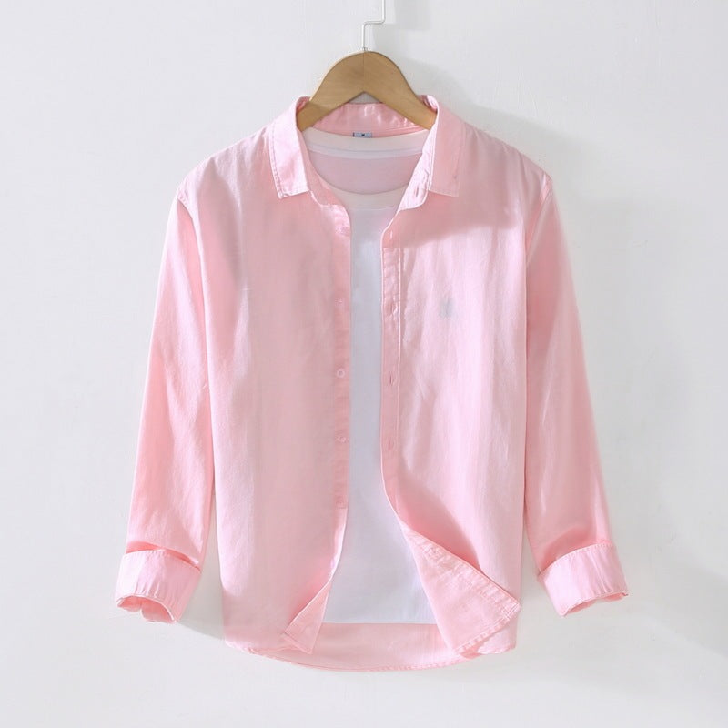 Men’s Long Sleeve Premium Cotton Linen Shirt