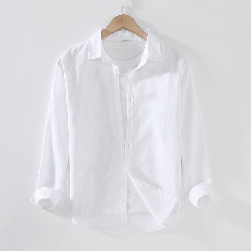 Men’s Long Sleeve Premium Cotton Linen Shirt
