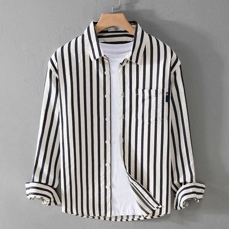 Men’s Striped Long Sleeve Casual Fashion Shirt