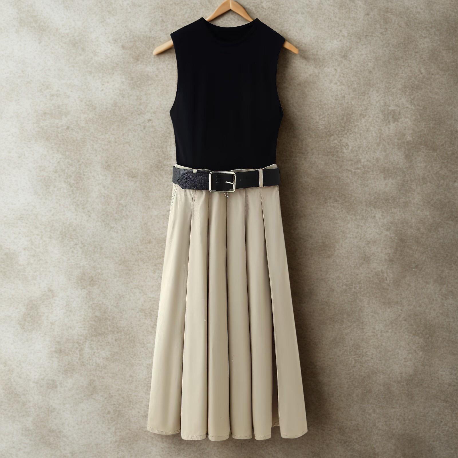 High Waist A-Line Pleated Skirt
